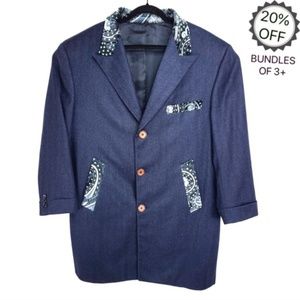 David August | Jacket Unique Blue Paisley | 50 XXL